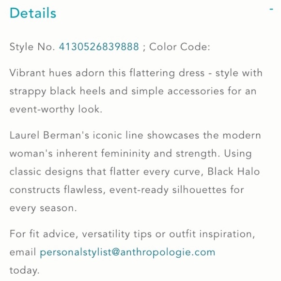 🌻Anthropologie Black Halo Esmie Sheath Dress - Picture 2 of 8